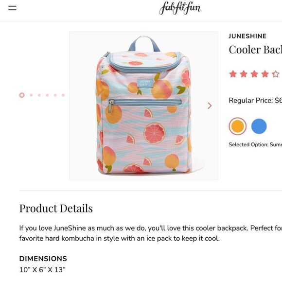 NEW WITH‎ TAGS JUNESHINE INSULATED COOLER BACKPACK